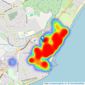 Leaders Waterside Properties Sales - Sovereign Harbour listings heatmap