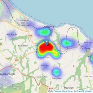 Leapfrog Lettings & Sales - Skelton-in-Cleveland listings heatmap