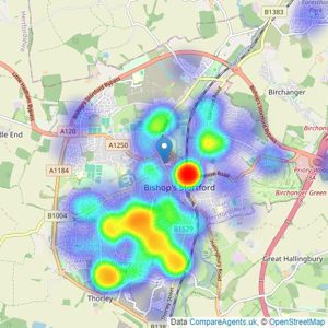 Lednor and Company Ltd - Bishop's Stortford listings heatmap