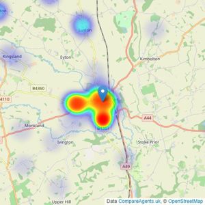 Lee Anderson Property - Leominster listings heatmap