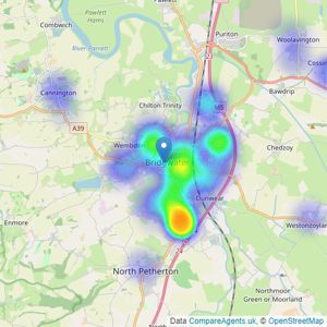 Lees & Waters - Bridgwater listings heatmap