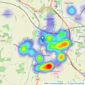 Leggett & James - Evesham listings heatmap