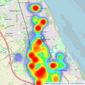 Lesley Hooks Estate Agents - Bromborough listings heatmap