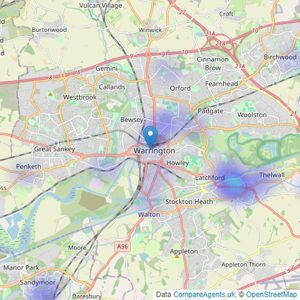 Let N Sell Limited - Covering Warrington listings heatmap