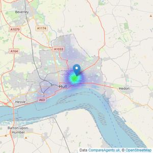 Let's Move Sales and Lettings - Hull listings heatmap