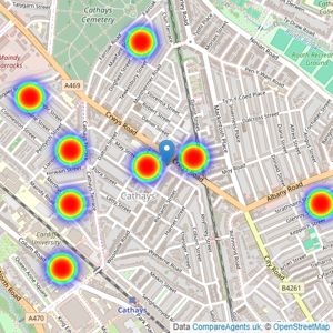 Lettings Angels - Cathays listings heatmap