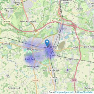 Lewis White - Redhill listings heatmap