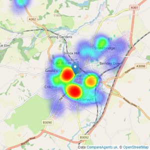 Lewisgray - Frome listings heatmap