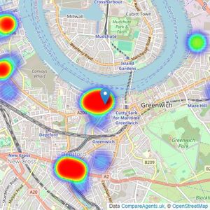 Life Residential - Greenwich- Sales listings heatmap