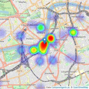 Life Residential - Nine Elms Riverside Office - Sales listings heatmap