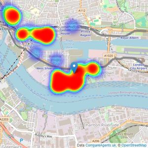 Life Residential - Royal Wharf - Sales listings heatmap