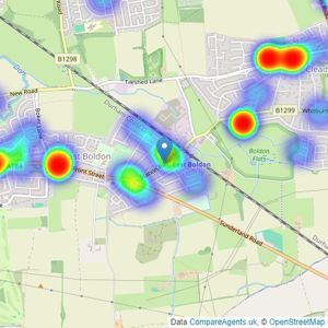 Linda Leary Estate Agents - East Boldon listings heatmap