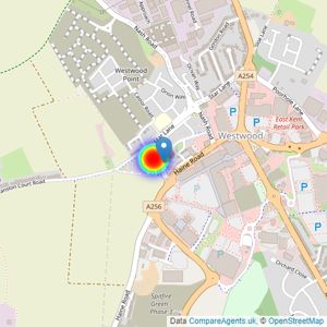 Linden Homes Kent listings heatmap