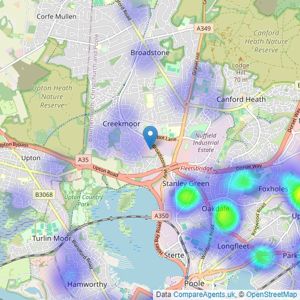 Link Homes Estate Agents - Poole listings heatmap