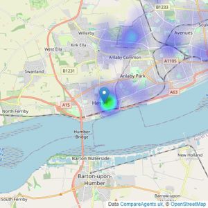 Linley & Simpson - Hessle listings heatmap