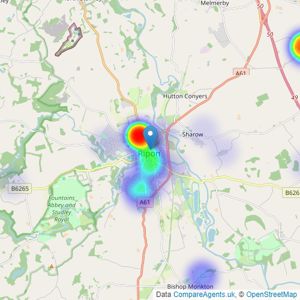 Linley & Simpson - Ripon listings heatmap