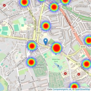 Litchfields - Highgate Village listings heatmap