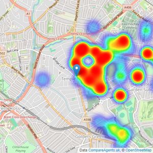 Litchfields - NW11 listings heatmap