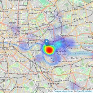 Lixing - Canary Wharf listings heatmap