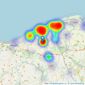 LL Estates - Rhuddlan listings heatmap