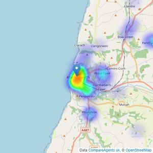 Lloyd - Herbert & Jones, Aberystwyth listings heatmap