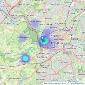 Lloyd Williams Search and Select Ltd - Clifton listings heatmap