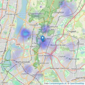 Lloyds Residential - Woodford Green listings heatmap