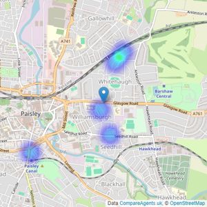 LM Properties - Paisley listings heatmap