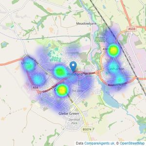 LMS Property - Winsford listings heatmap