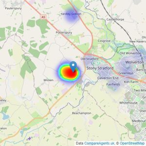 LOCAL Estate Agent - Milton Keynes listings heatmap