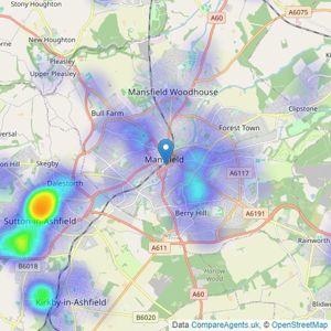 Location - Mansfield listings heatmap