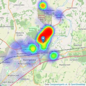 Loddon Properties - Chineham listings heatmap