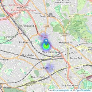 London Habitat - West Hampstead listings heatmap