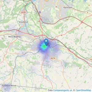 Louis & Co - Maidstone listings heatmap