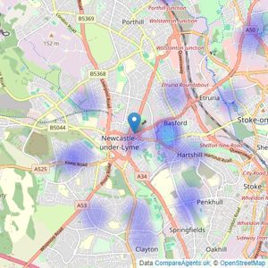 Louis Taylor - Newcastle-Under-Lyme listings heatmap