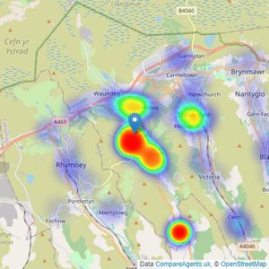 Louvain Properties - Tredegar listings heatmap