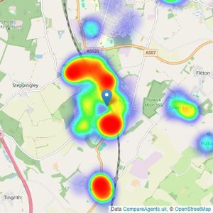 Love Homes - Flitwick listings heatmap