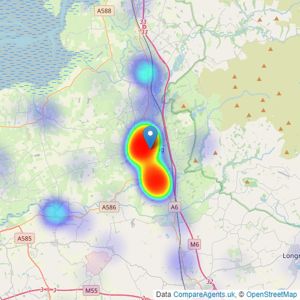 LOVE HOMES - Garstang listings heatmap