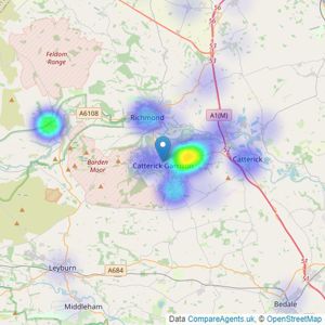 Love Property - Catterick Garrison listings heatmap