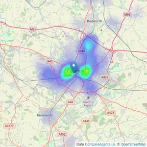 Loveitts - Coventry - Auctions listings heatmap