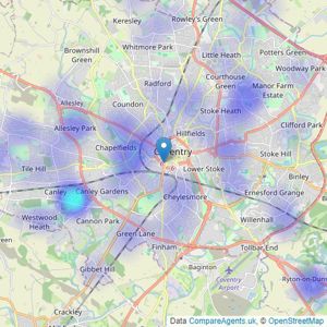 Loveitts - Coventry listings heatmap