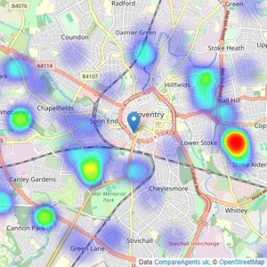 Loveitts - Coventry listings heatmap