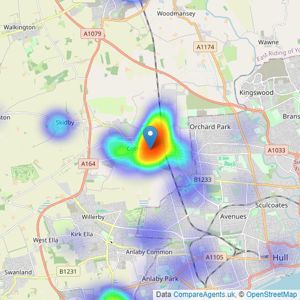 Lovelle Estate Agency - Cottingham listings heatmap