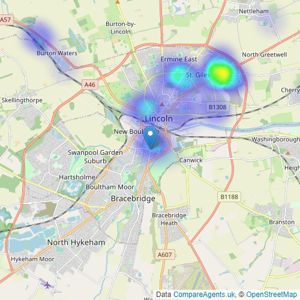 Lovelle Estate Agency - Lincoln listings heatmap