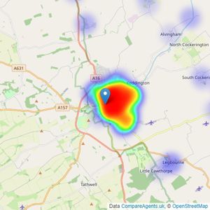 Lovelle Estate Agency - Louth listings heatmap