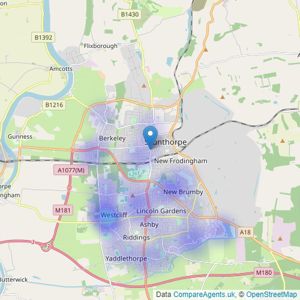 Lovelle Estate Agency - Scunthorpe listings heatmap