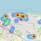 Lovetts Property Services - Cliftonville listings heatmap