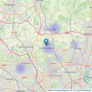 Lowthers Estate Agents - Hertfordshire listings heatmap