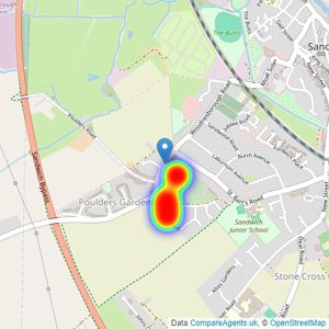 LSL Land & New Homes - covering Sandwich listings heatmap