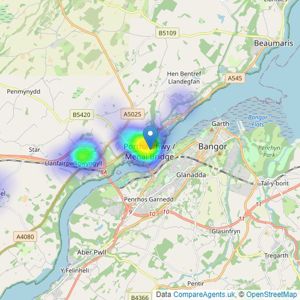 Lucas Estate Agents - Menai Bridge listings heatmap